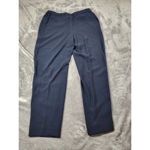 Chico's Size 1 slinky Pants Womens US size 8R Blue Ankle Stretch Elastic‎ Waist